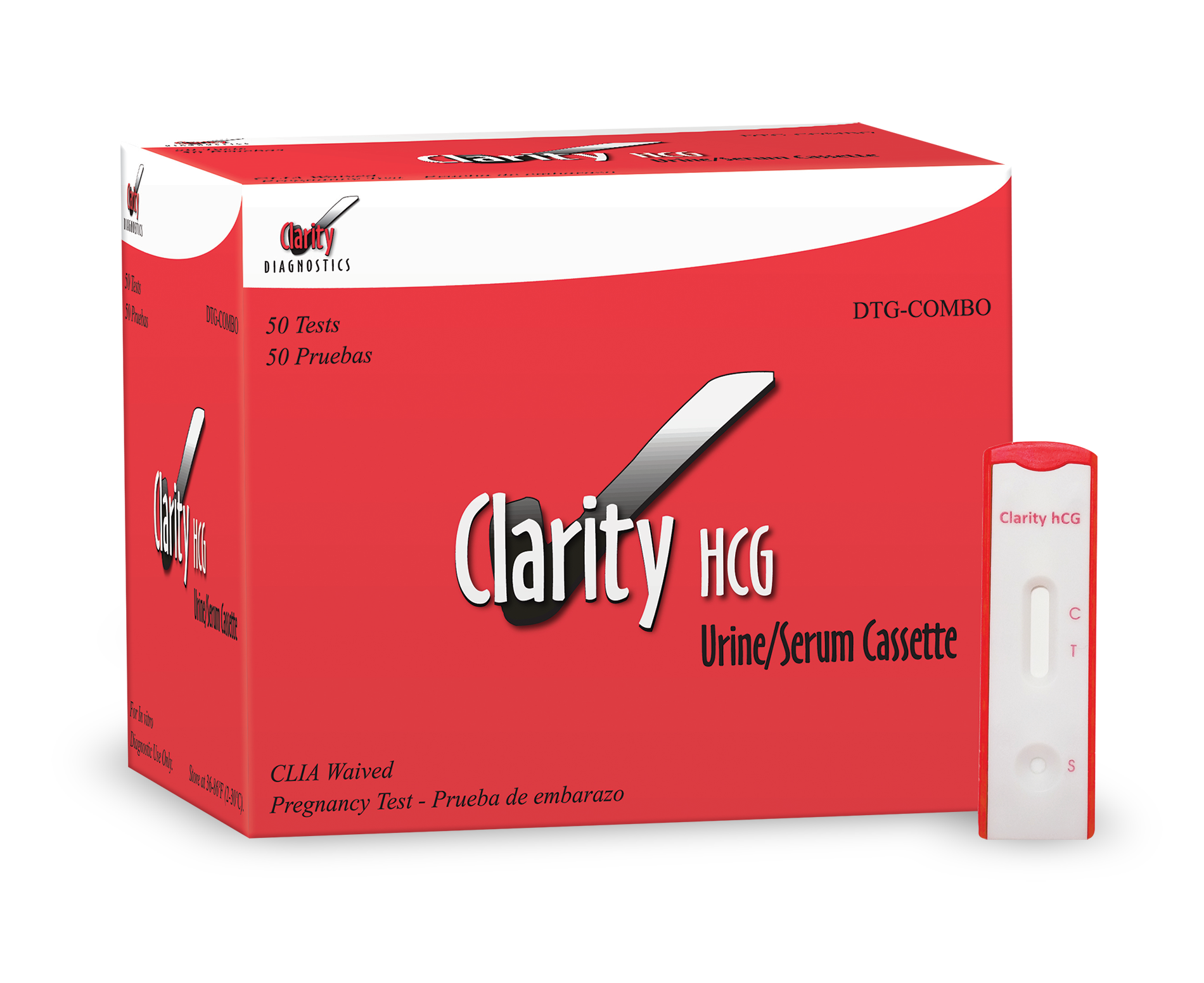 Clarity Pregnancy Combo (Urine/Serum) Test Cassettes