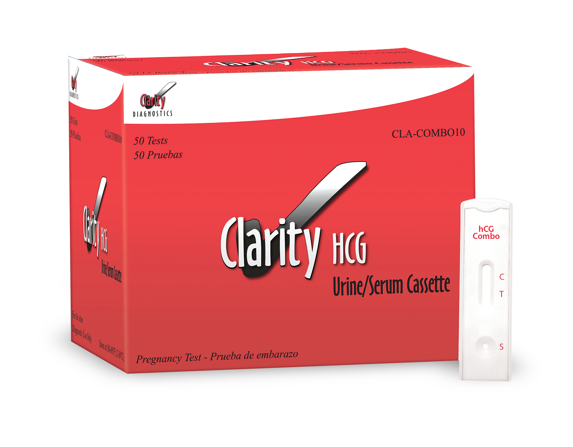 Clarity Pregnancy Combo10 (Urine/Serum) Test Cassettes