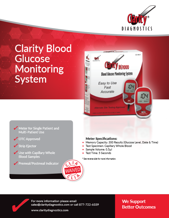 Clarity Blood Glucose Monitor Slick 
