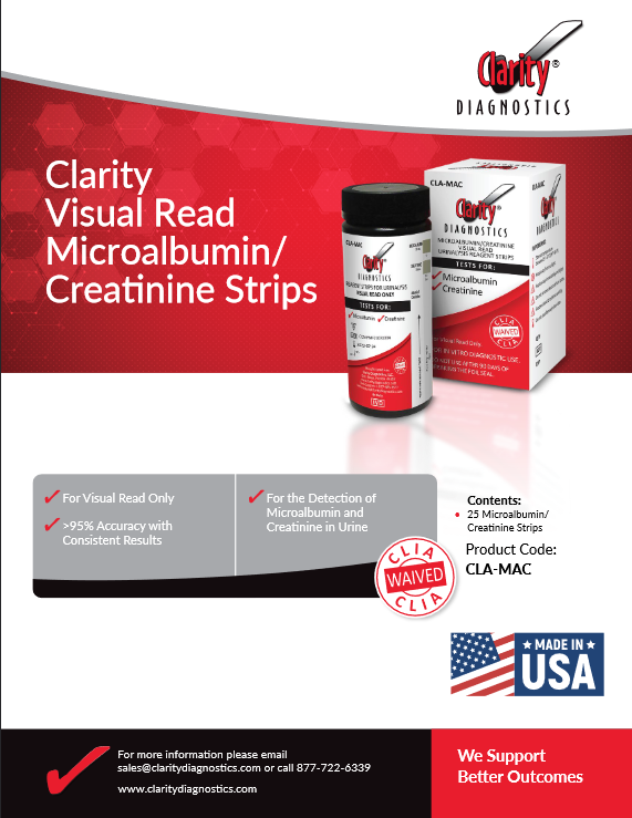Clarity CLA-MAC Urocheck Urine Strips Slick 