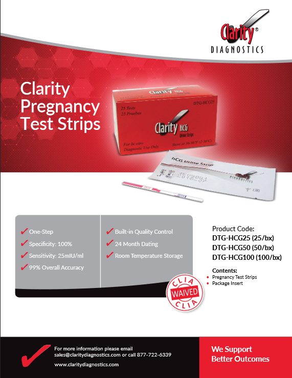 Clarity Pregnancy Test Strips Slick